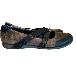 Otot Bristol Black Metallic Silver Leather Shoes Size 9